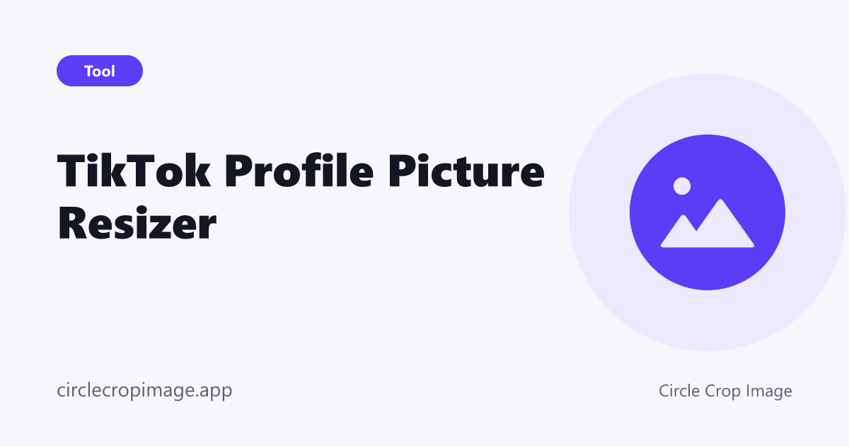 TikTok Profile Picture Resizer preview card on Circle Crop Image